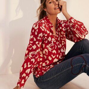 Excellent Condition Chico's Sandwash Leopard Shirt size 2 US L 12